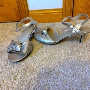 Silver high heel sandal